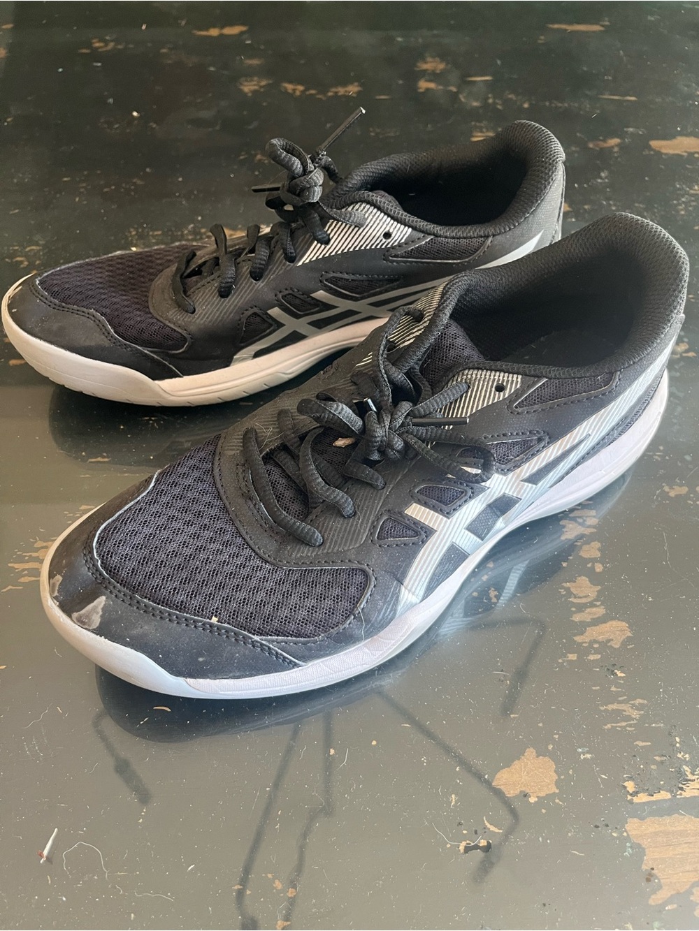 Asics Women's Black and White Athletic Running Shoes